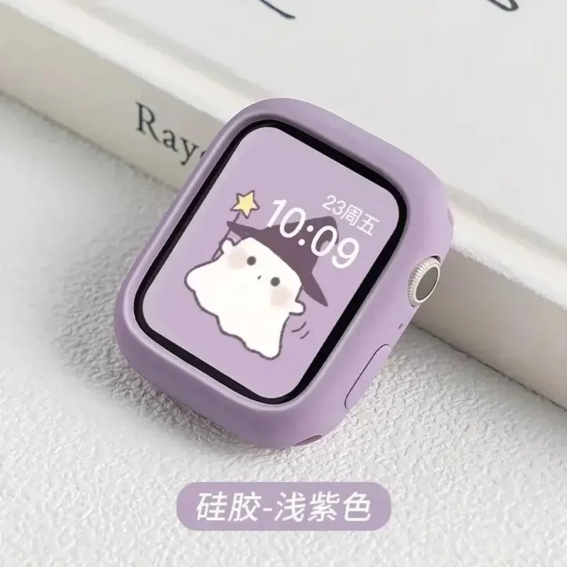 Capa de silicone para apple watch case 10 42mm 46mm 44mm 40mm 45mm 41mm acessórios protetor de escudo iwatch série se 6 7 8 9