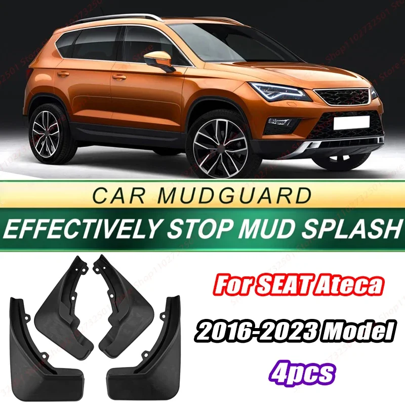 For SEAT Ateca 2016-2023 Model 4PCS Front Rear Mud Flaps Splash Guards Fender Mudguards Auto Accessories