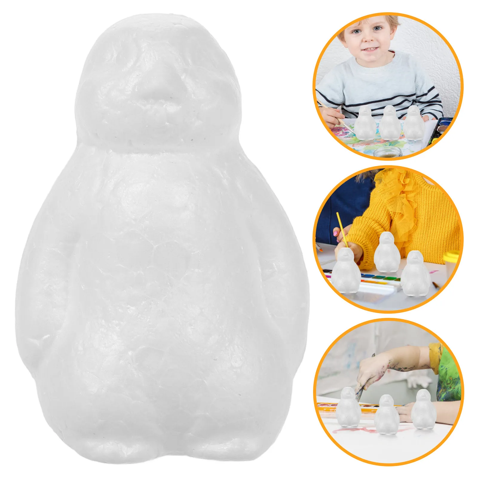 20Pcs White Craft Foam Penguin DIY Kit Child Friendly Unfinished Blank for Crafting Modeling Mini Animal Statue Party Decoration