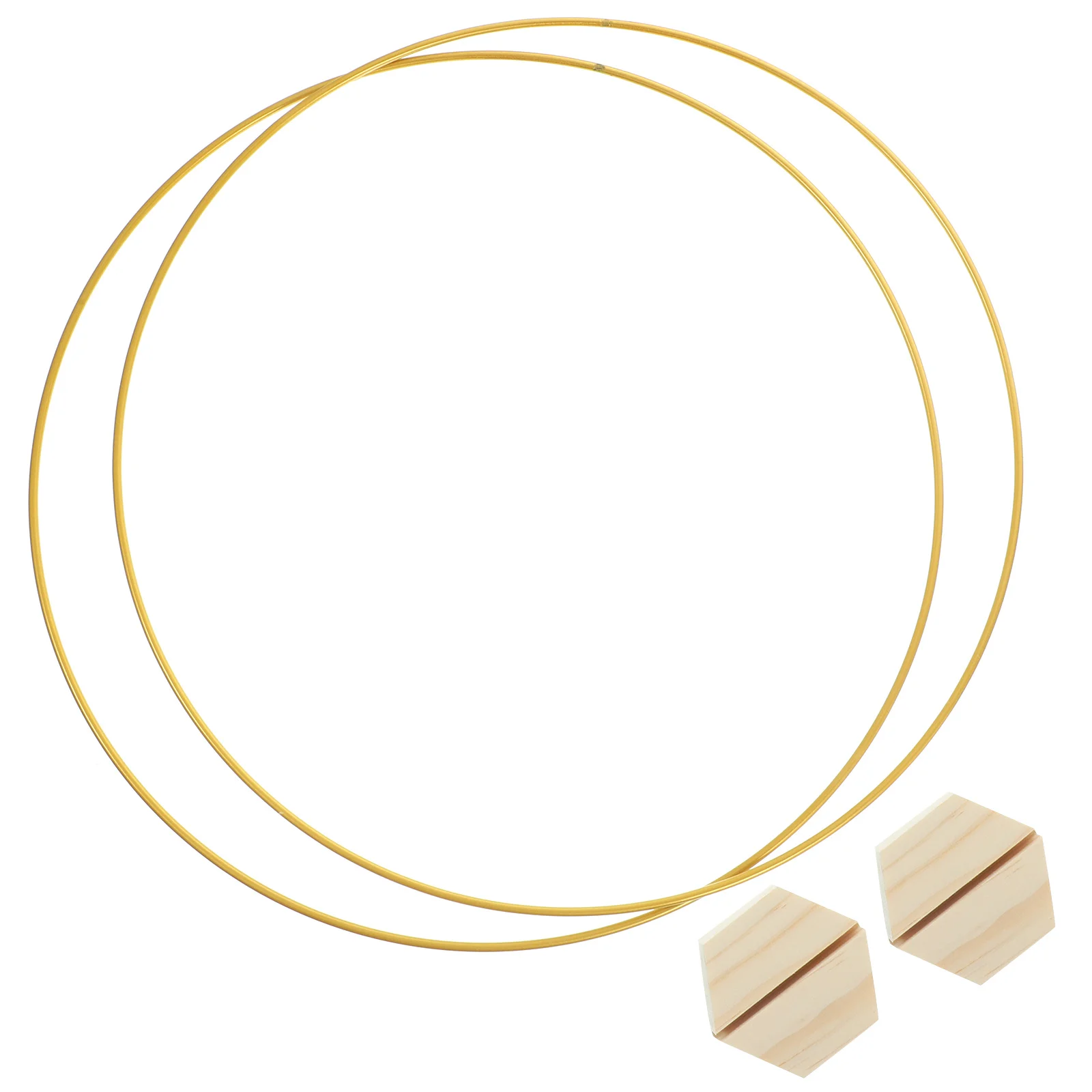 

2Sets Metal Craft Rings Dream Catcher DIY Wreath Frame Iron Wood Material for Wall Hanging Circle Centerpiece for Table