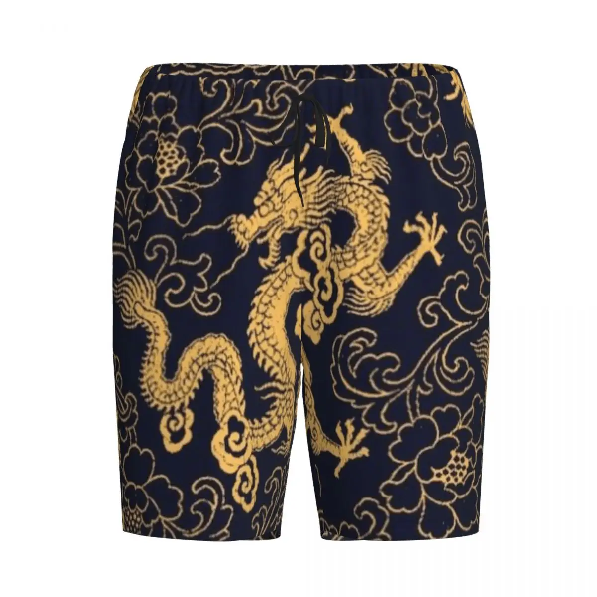 

Мужские пижамные штаны с золотым драконом в китайском традиционном стиле, домашние брюки для сна и отдыха