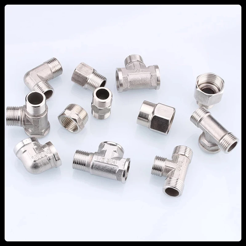 

1/2 3/4 BSP 304 Stainless Steel Female Male Thread Tee Type Reducing Elbow Butt Joint Adapter Adapter Coupler Plumbing Fittings