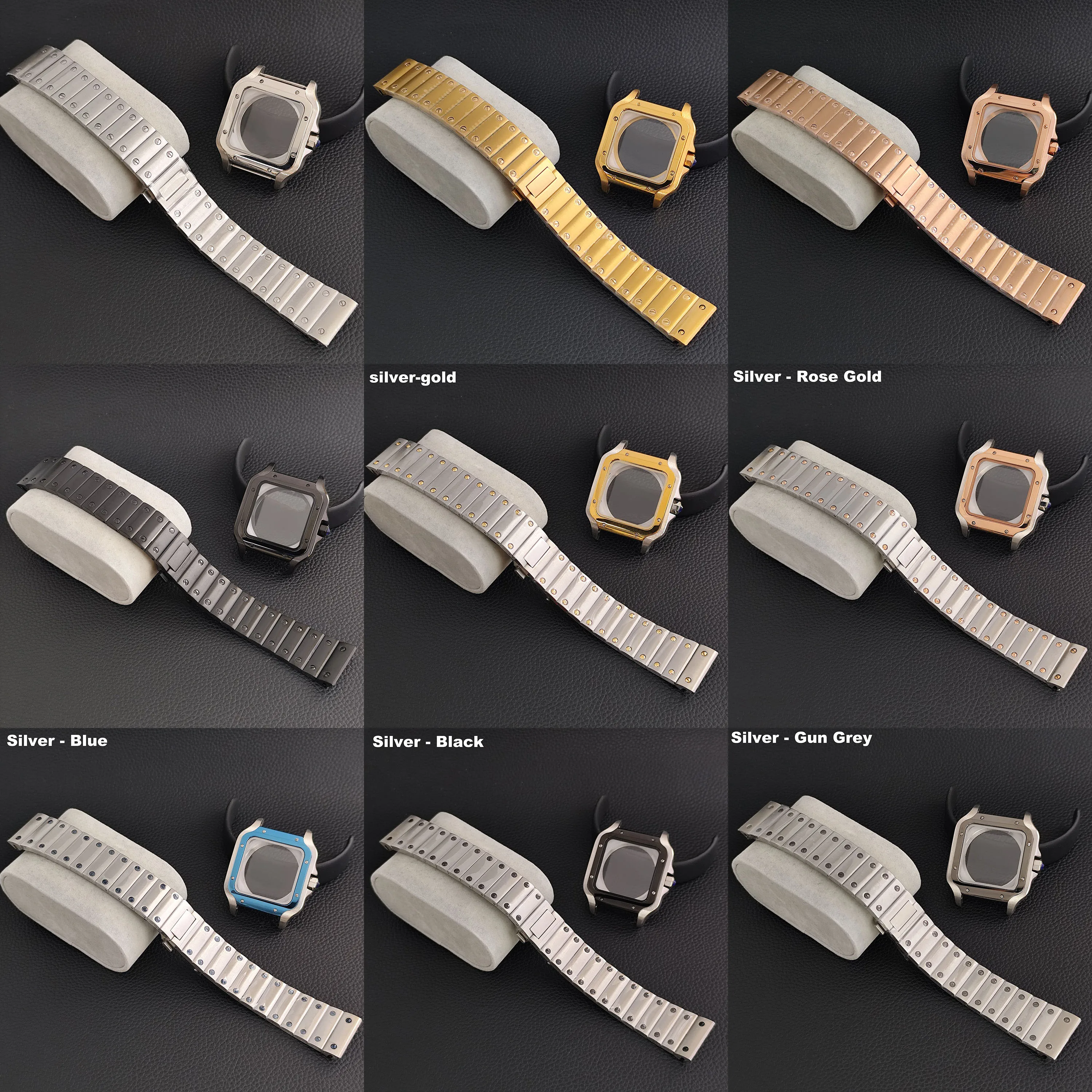 NH35 38mm square case compatible with 27mm dial 20mm strap NH35 movement square dial repair parts