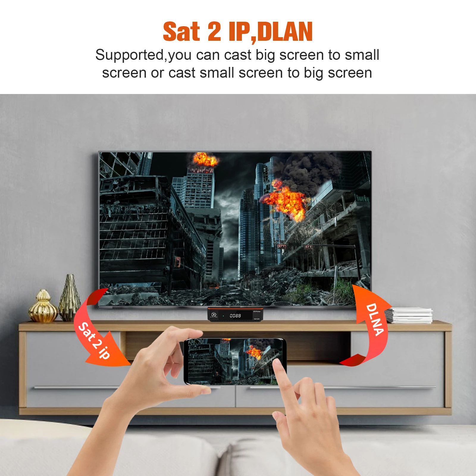 GTMEDIA V9 Prime Satellite TV HD Decoder For LA Chile Peru 70W 61W IKS Spanish Stable LACAM DVB-S/S2/S2X H.256 TV Box Receptor