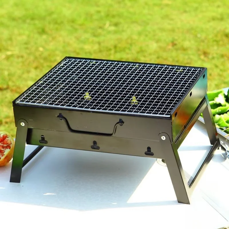 Portable BBQ Charcoal Grill Stainless Steel Small Mini BBQ Tool Kit Outdoor Cooking Camping Picnic Beach Portable BBQ