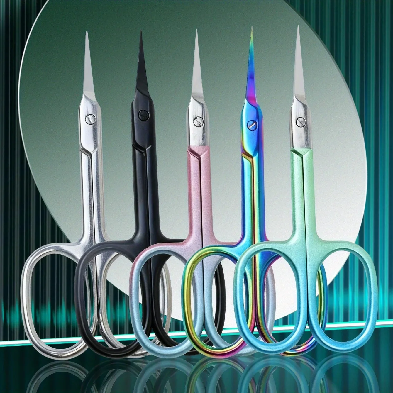 Ciseaux à cuticules professionnels en acier inoxydable et ciseaux de beauté coupe-cuticules à ongles coupe-cuticules 1 lame incurvée pointue