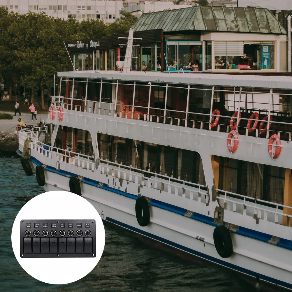 

1 комплект, комбинированный переключатель панели корабля, 8-позиционное управление, прочный источник питания для автомобиля, лодки, яхты, внешние устройства, фары