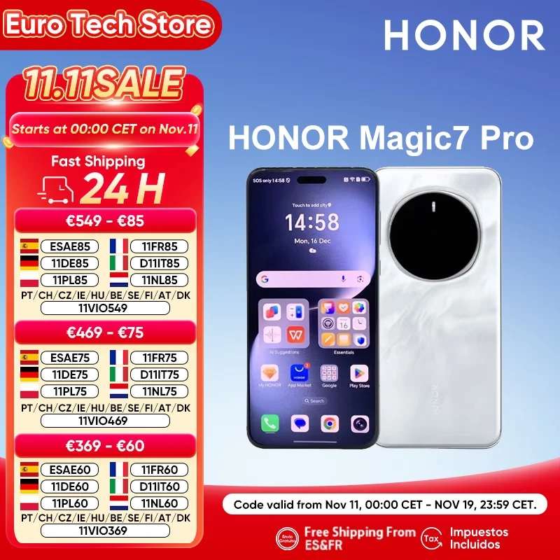 ?Première mondiale? Version mondiale HONOR Magic7 Pro 5G Smartphone Magic 7 Pro Snapdragon 8 Elite 120Hz écran OLED 100W Charge rapide ?Première mondiale? Version mondiale HONOR Magic7 Pro 5G Smartphone Magic 7 Pro Snapdragon 8 Elite 120Hz écran OLED 100W Charge rapide