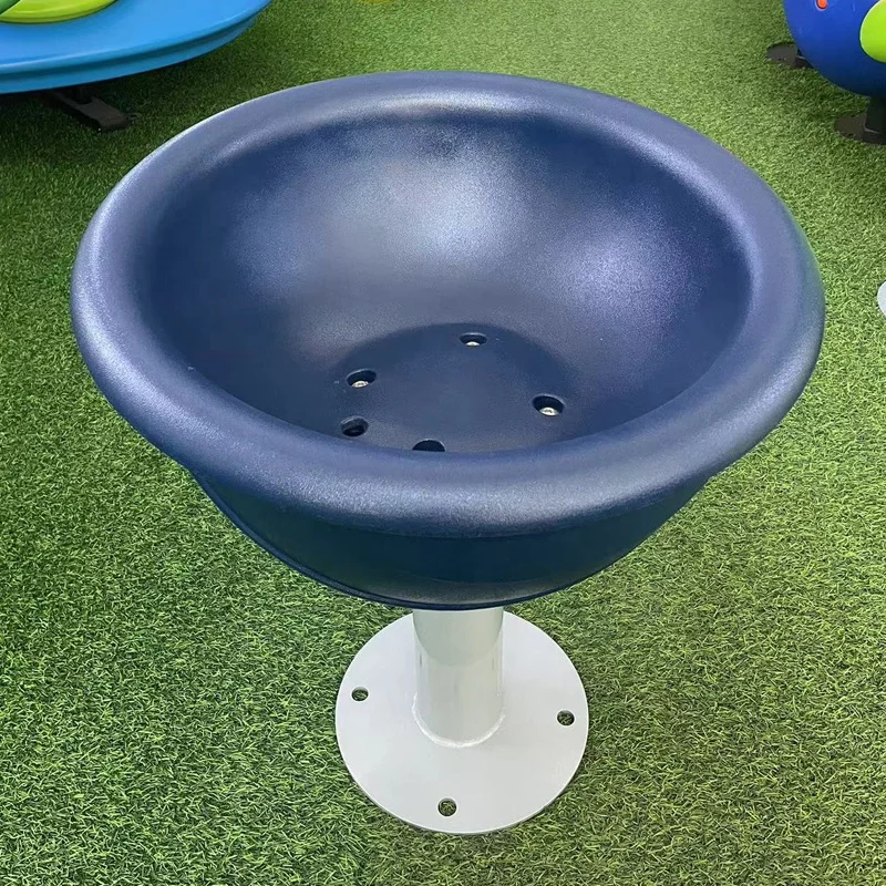 Multicolor Outdoor Bowl Carousel with Rotating Plastic Seat for Children for Indoor Playgrounds