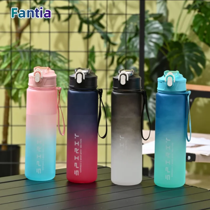 1PCS 800ML Large Capacity Sports Water Bottle Leak Proof Colorful Plastic Cup Drinking Outdoor Travel Portable Gym Fitness Jugs