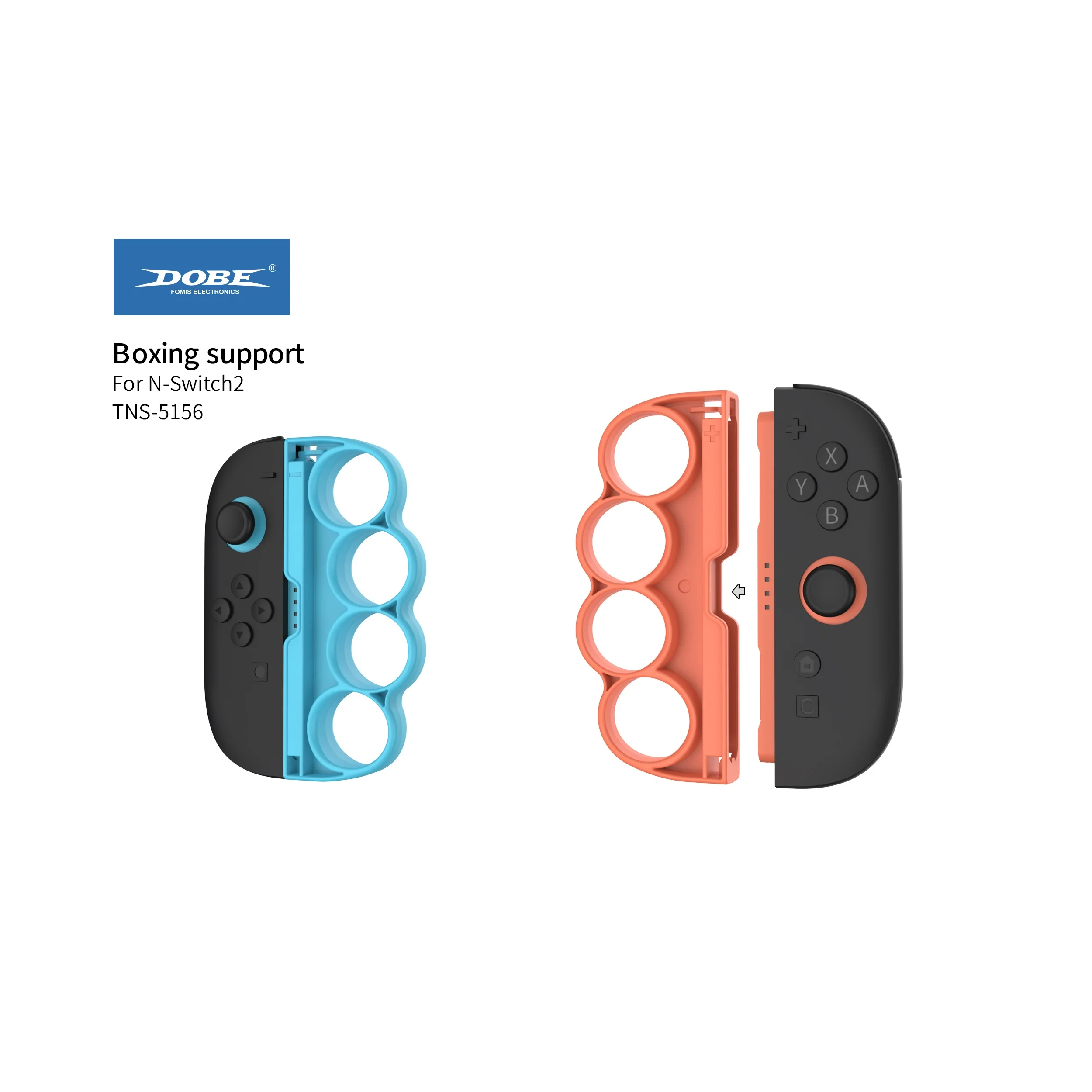 Switch 2 Controller Boxing Grips Handles Pair Joy-Con Punch Holder Fitness Sports Game Accessory Blue Red Plastic