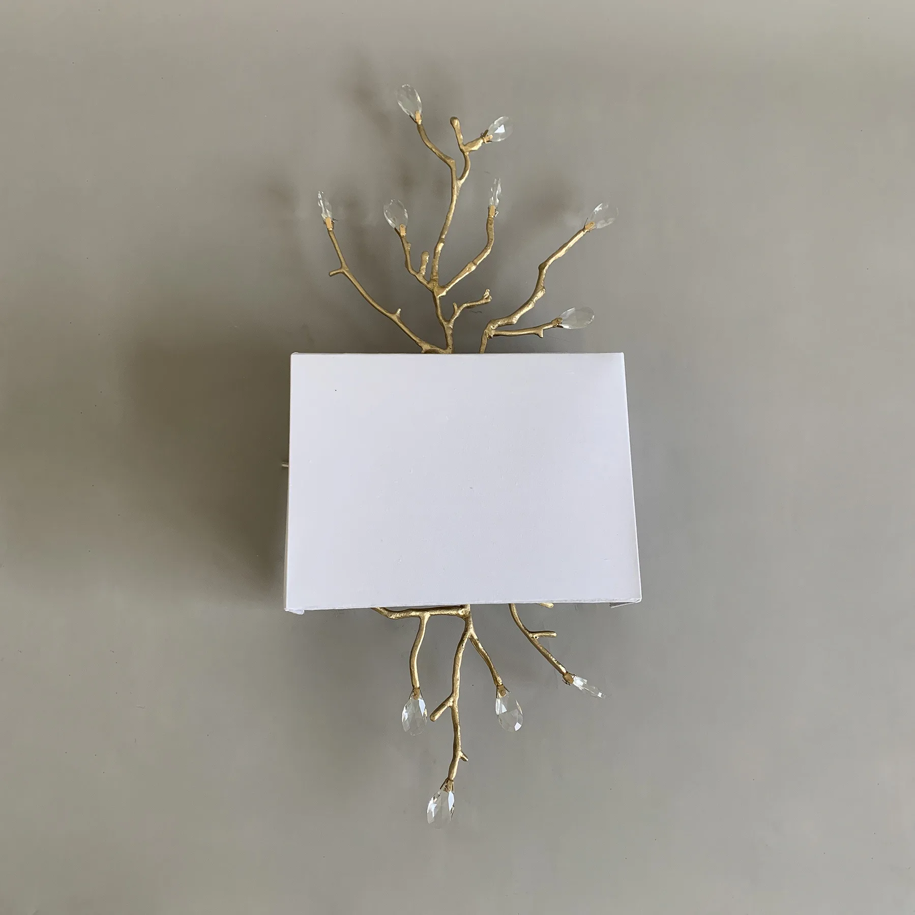 

New Chinese crystal all-copper wall lamp soft decoration design villa hotel model room