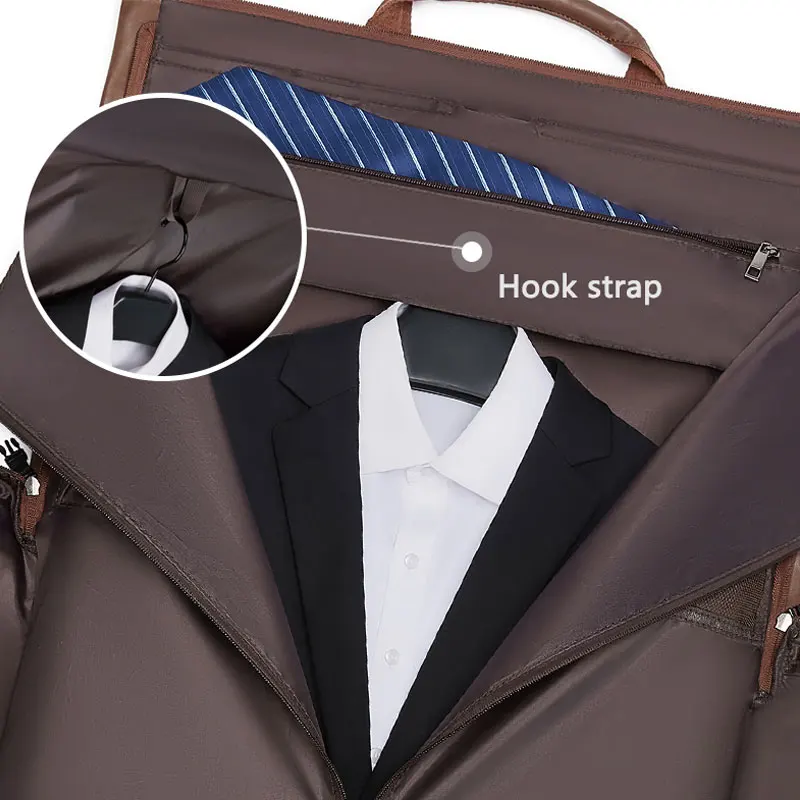 Suit storage bag formal folding PU leather travel large capacity business travel men\'s hand-held crossbody suit bag