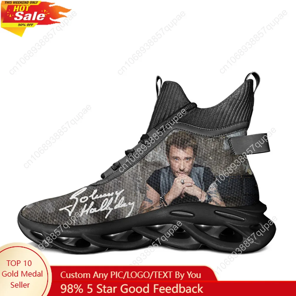 

Johnny Hallyday Pop Rock Singer High Top Flats Sneakers Men Women Hiking Sneakers Travel Mountaineering Shoes Running Shoes