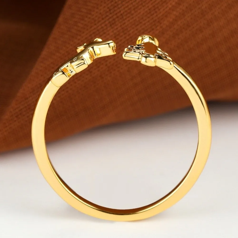 Women Unique Christmas Tree Ring Retro Stackable Reindeer Ring Delicate Lightweight Adjustable Ring Daily