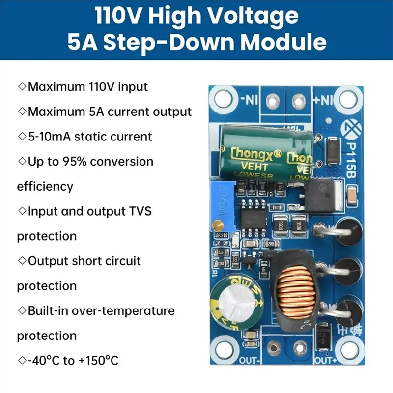 IALJ-DC-DC Step-Down Module 20-140V To 5A Adjustable Output Low Ripple Buck Converter Module