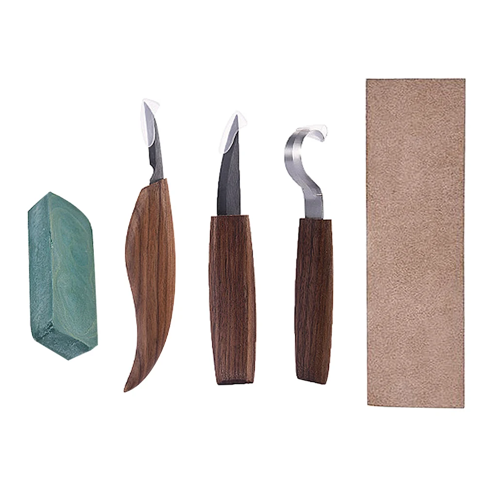 

Wood Carving Kit Hand Tools Softwood Basswood Pine Hickory Beginners Stainless Steel Blades Non Slip Handle Model Marking Mat