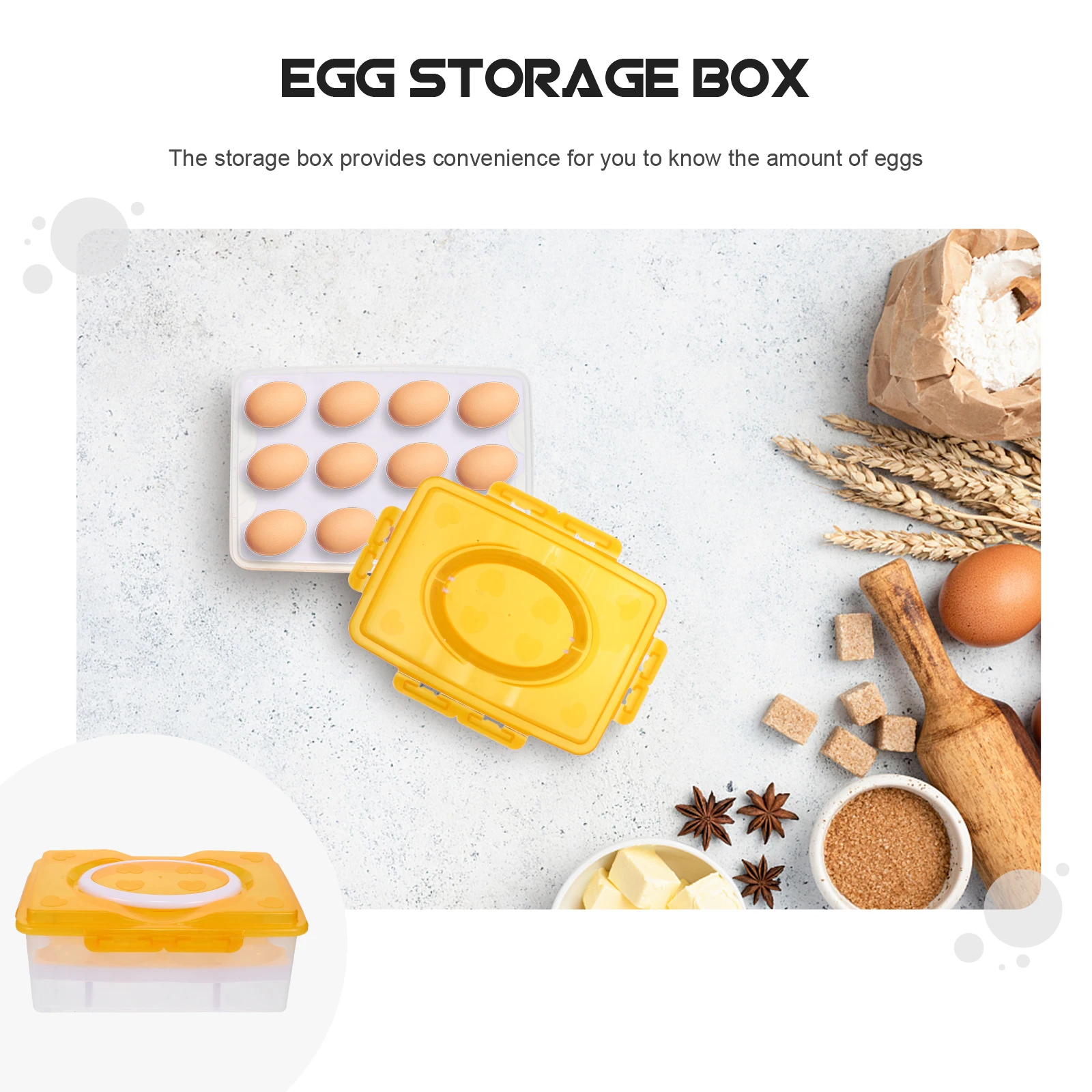 

Egg Storage Box 24 grid Compact Holder Container PP Carton Travel ganizer Refrigerator Cabinet Space Saving Egg