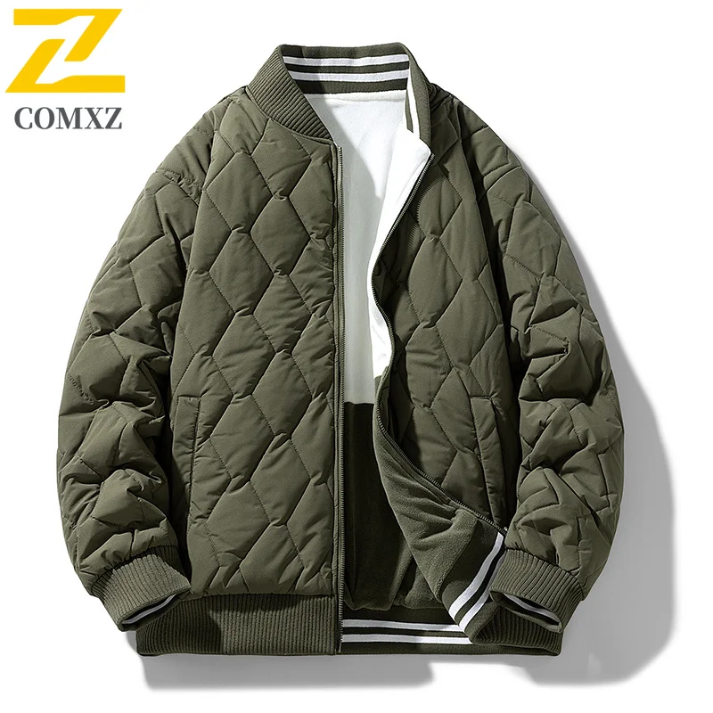 سترة قطن رجالية 2025 جديدة على الوجهين سميكة مقاومة البرد الدافئة البيسبول طوق سترة الملابس الشتوية في الهواء الطلق سترة قطن #5