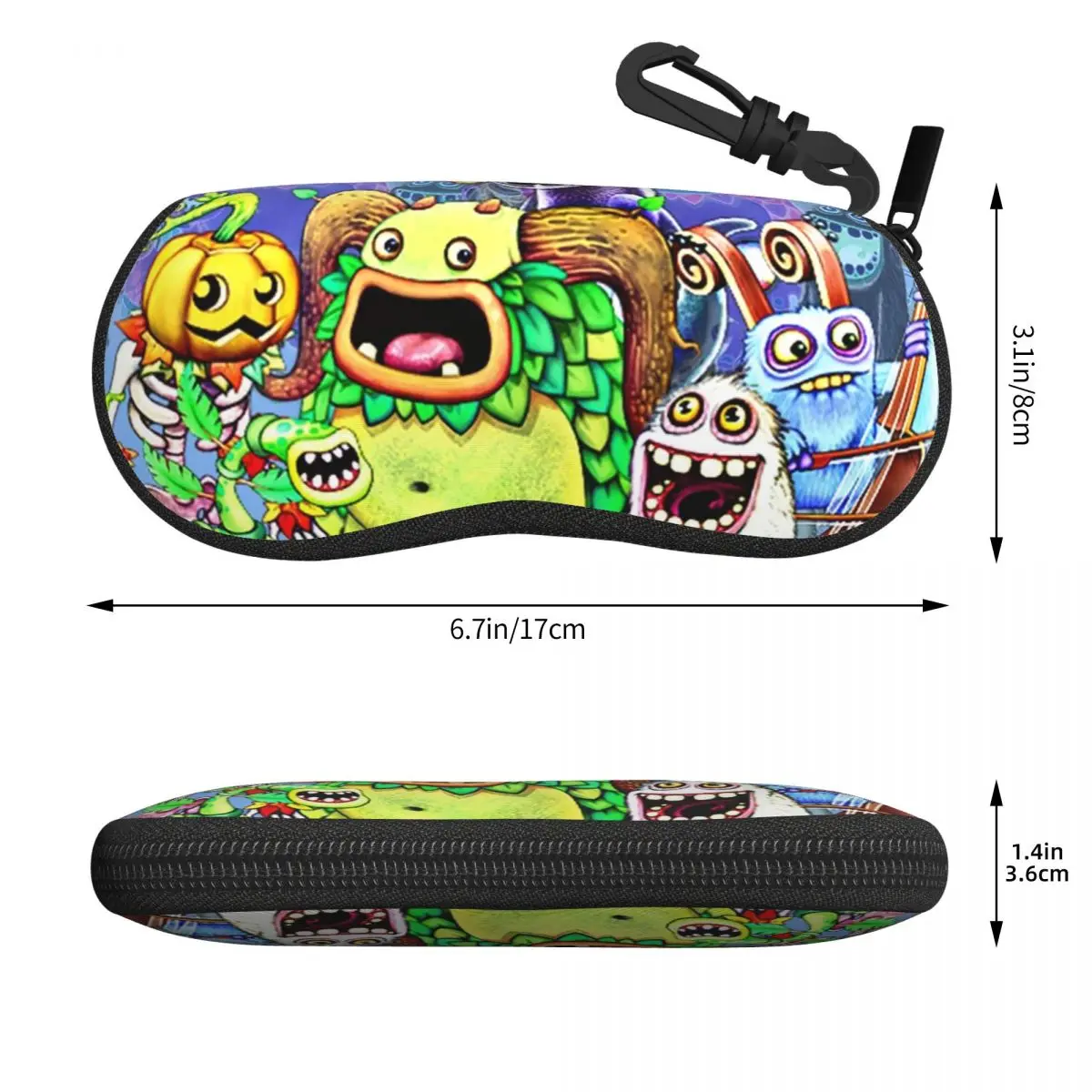 내 노래하는 괴물 캐릭터들 쉘 안경 케이스 보호용 선글라스 박스 여성 남성용 부드러운 안경 가방 파우치