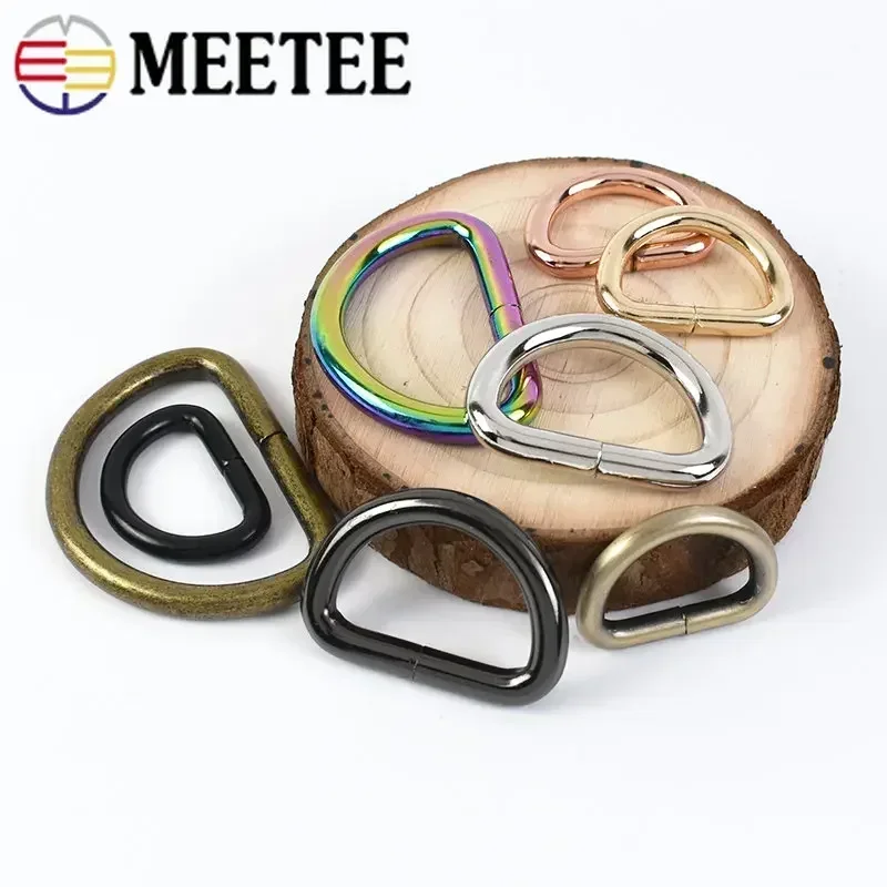 20Pcs 13-50mm Metal D Ring Buckles Webbing Backpack Belt Buckle Bag Clasp Leather Craft Clothes Handbag Strap Hook Clasps