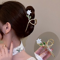 Luxury Metal Flower Hair Claw Clips Ponytail Grab Hair Clips For Woman Hairpins Girl Hair Accessories Headdress