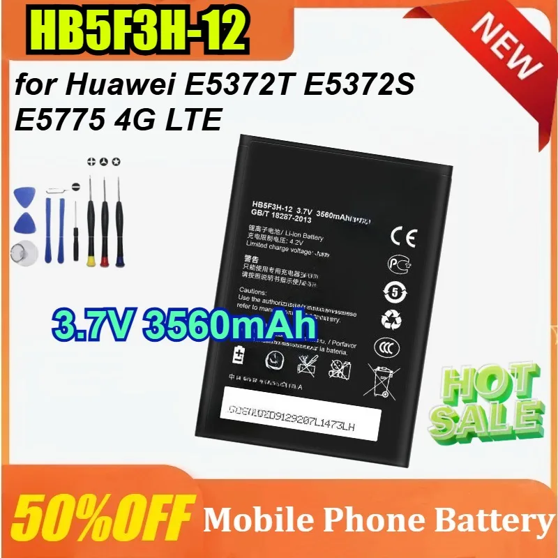

Новый HB5F3H-12 3,7 В 3560 мАч для Huawei E5372T E5372S E5775 4G LTE FDD Cat 4 WIFI маршрутизатор сменный аккумулятор для мобильного телефона