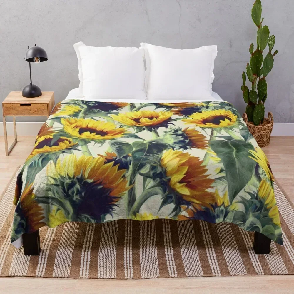 Sunflowers Forever Throw Blanket Bed covers Fashion Sofas Hairy Blankets