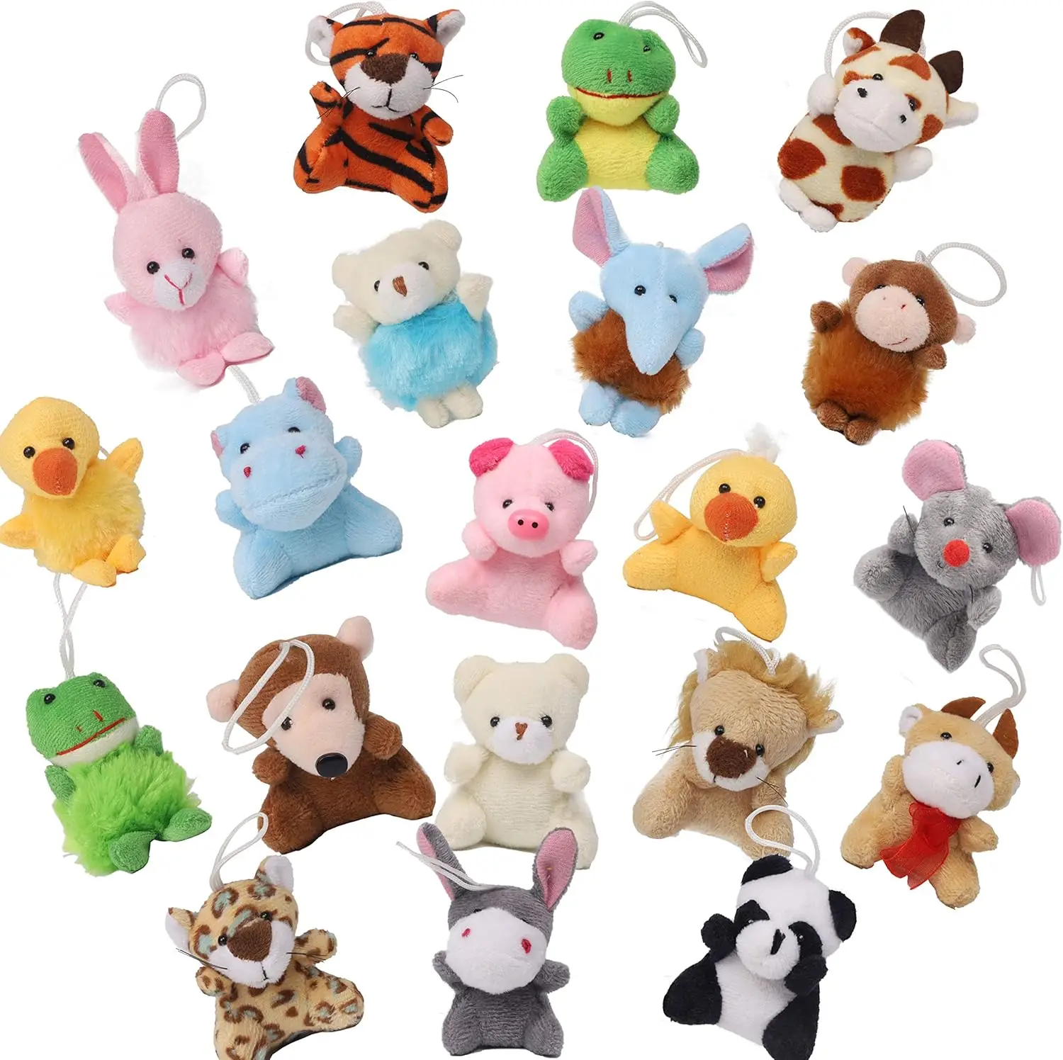 Set de 26 Mini Peluches de Animales, Lindos Llaveros de Peluche para Niños, Recuerdos de Fiesta, Rellenos de Huevos de Pascua, Premios de Carnaval