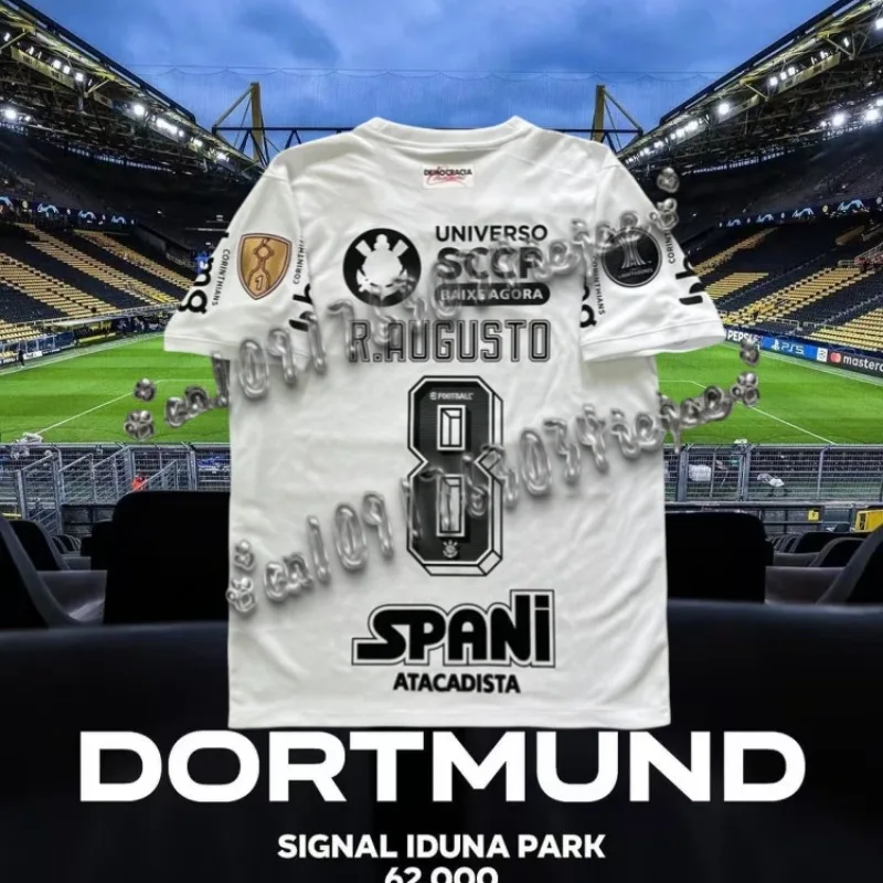 

Brazil Corinthians Jersey Gollentes Cold Side Football T-shirt No. 94 Depay No. 8 Augusto Vintage Sports Men's Tee Clothing
