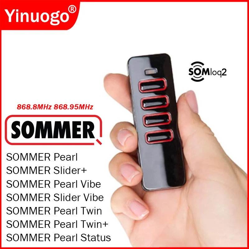 Imagem -01 - Sommer Pearl 4018v375 Tx558684 Trx55968 Pearl Vibe Twin Twin Mais Status Slider Mais Controle Remoto para Porta de Garagem 868mhz Sommer Somloq2 sommer pearl 4018v375 tx558684 trx55968 pearl vibe twin twin mais status slider mais controle remoto para porta de garagem 868mhz sommer somloq2 01