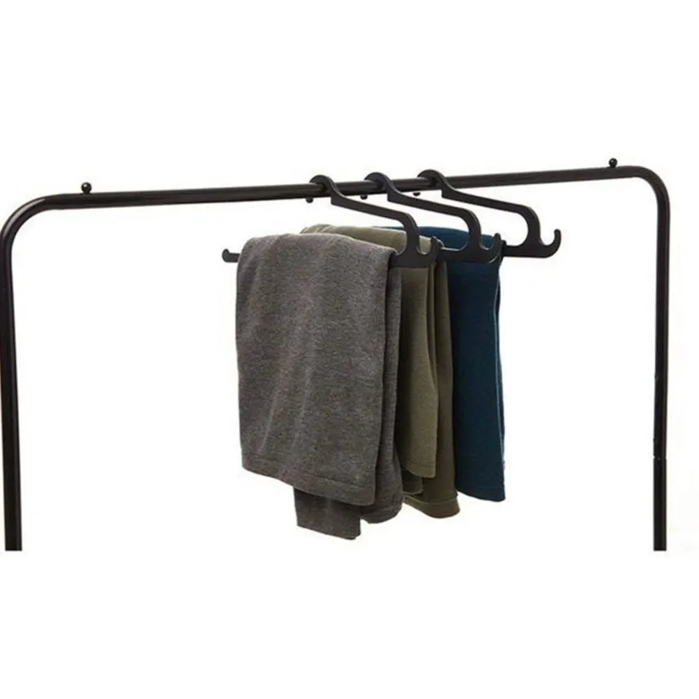 

5Pcs Multifunctional Jeans Hanger Pants Drying Rack Sturdy Plastic Closet Hangers Space Saving Black Pants Hanger Rack