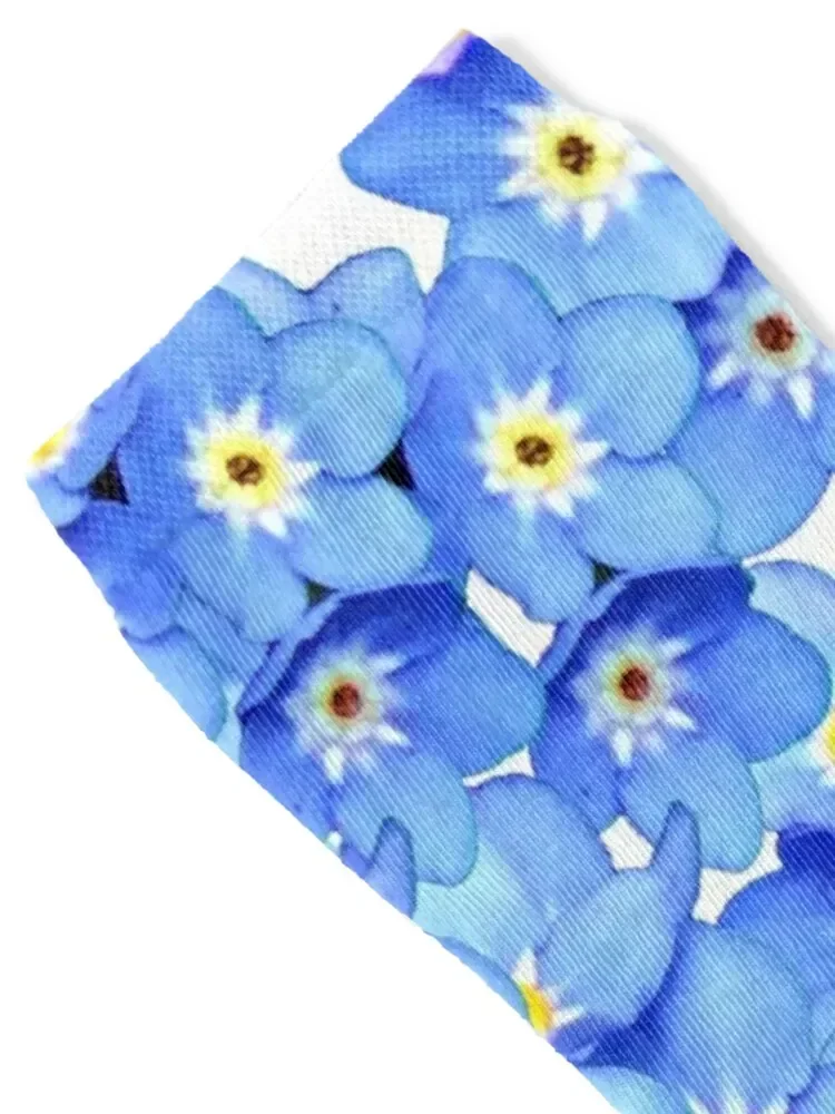 Forget-Me-Not Flowers Socks loose cartoon Designer Man Socks Women's