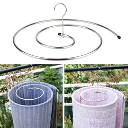 Round Spiral Quilt Sheets Hanger Home Storage Blanket Hanger Rotating Drying Rack Save Space Stainless Steel