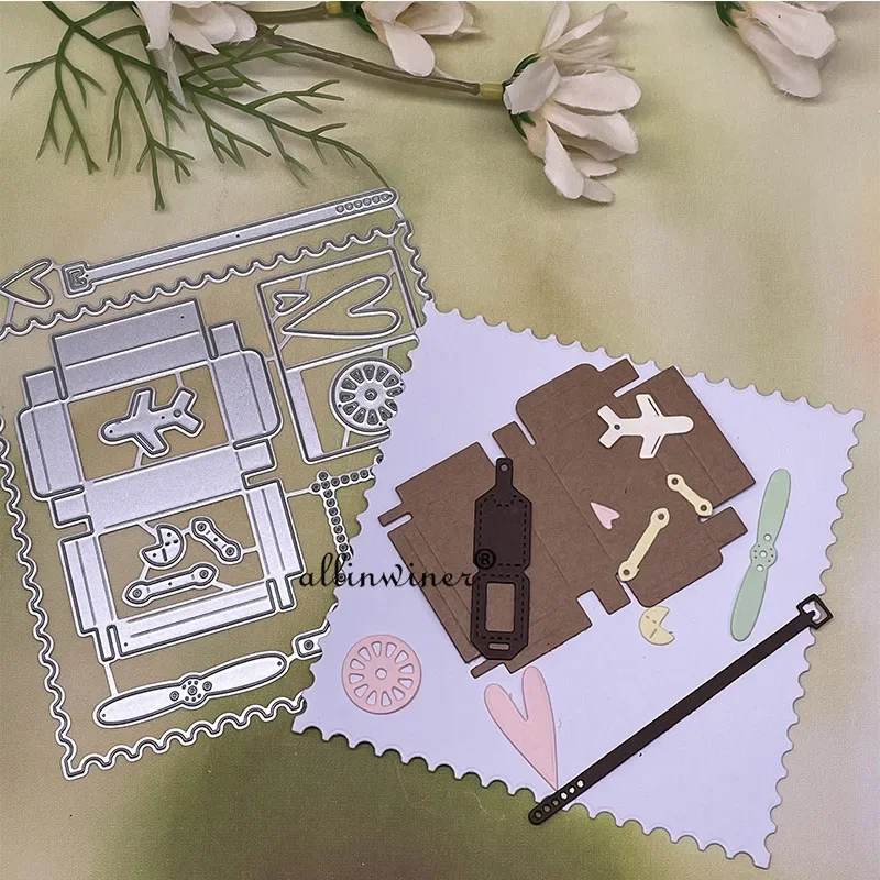 

Металлические вырубные ножи-трафареты для скрапбукинга, альбомов, открыток, тиснения, в форме конверта и чемодана