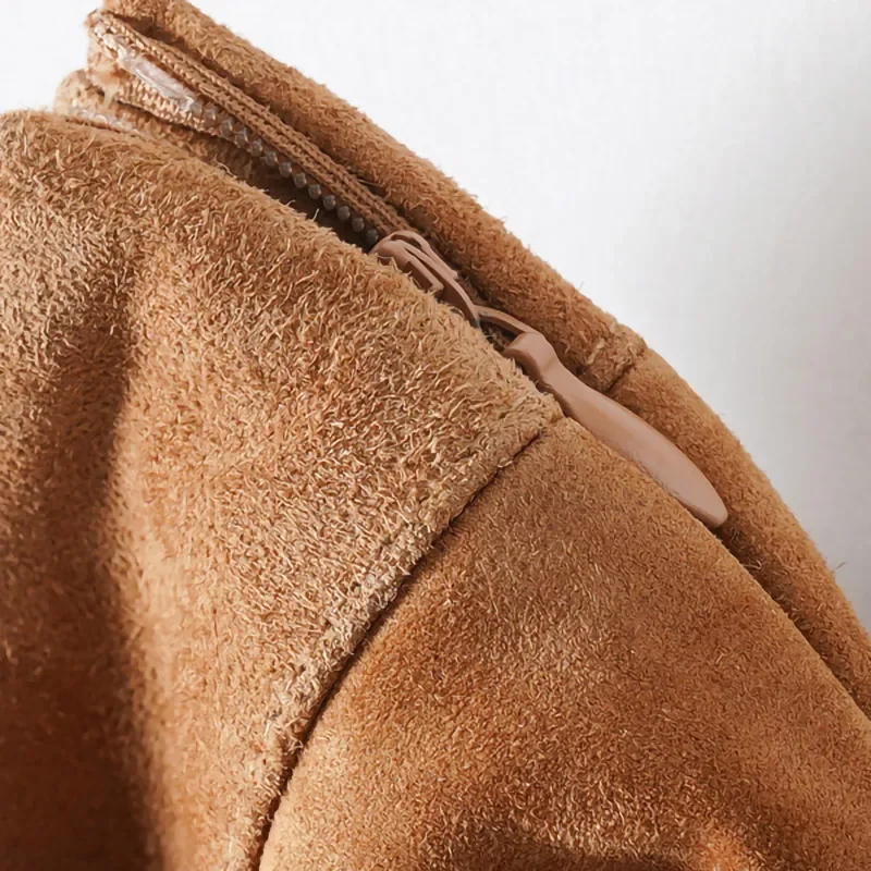 Summer Women Autumn Suede Leather High Waist Pencil Skirt Casual Soft Bandage Vintage Mini Suede Skirt