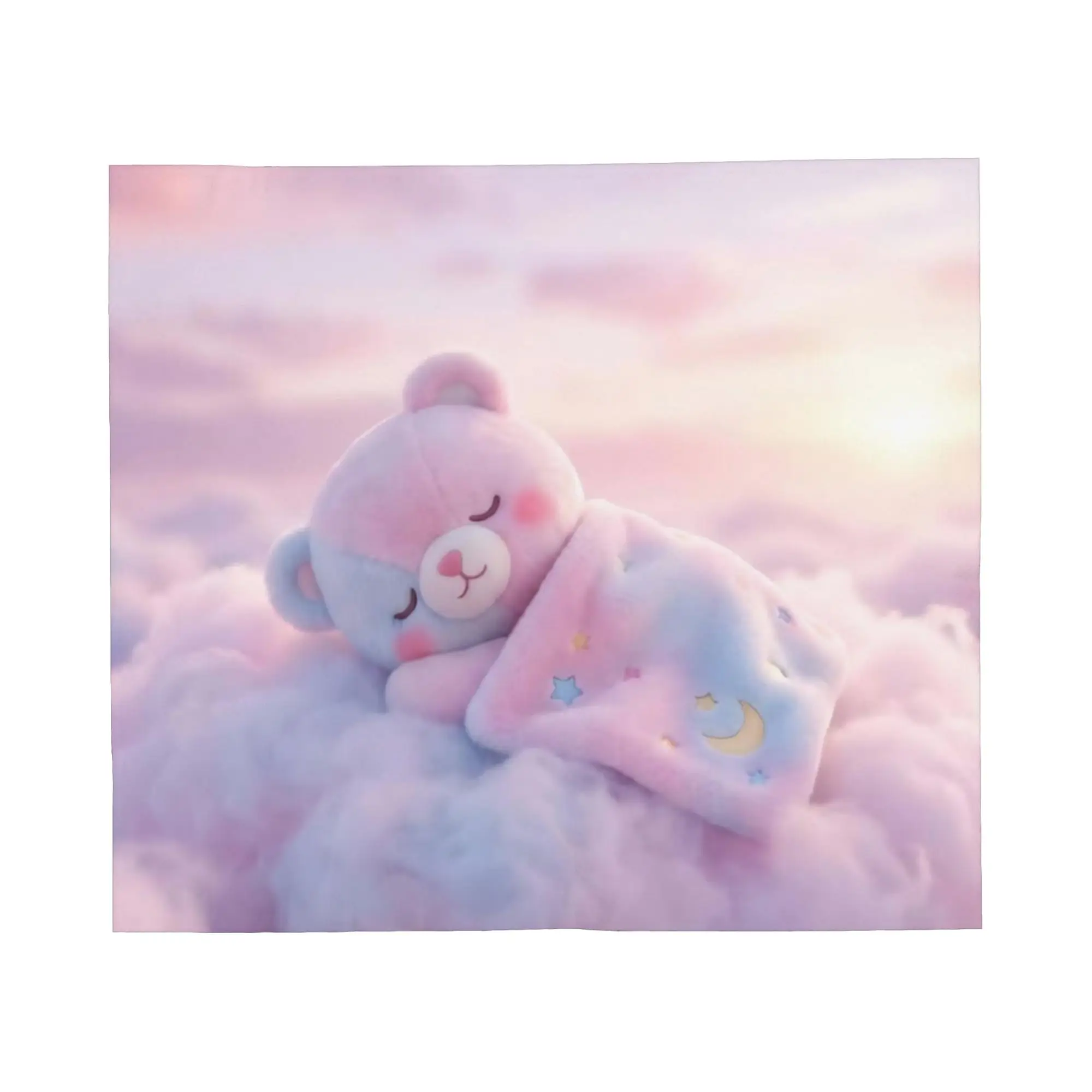 Sleep Teddys Bear Cute Fantasy Blanket Fleece Decoration  Breathable Super Warm Throw Blanket for Bed Bedroom Quilt