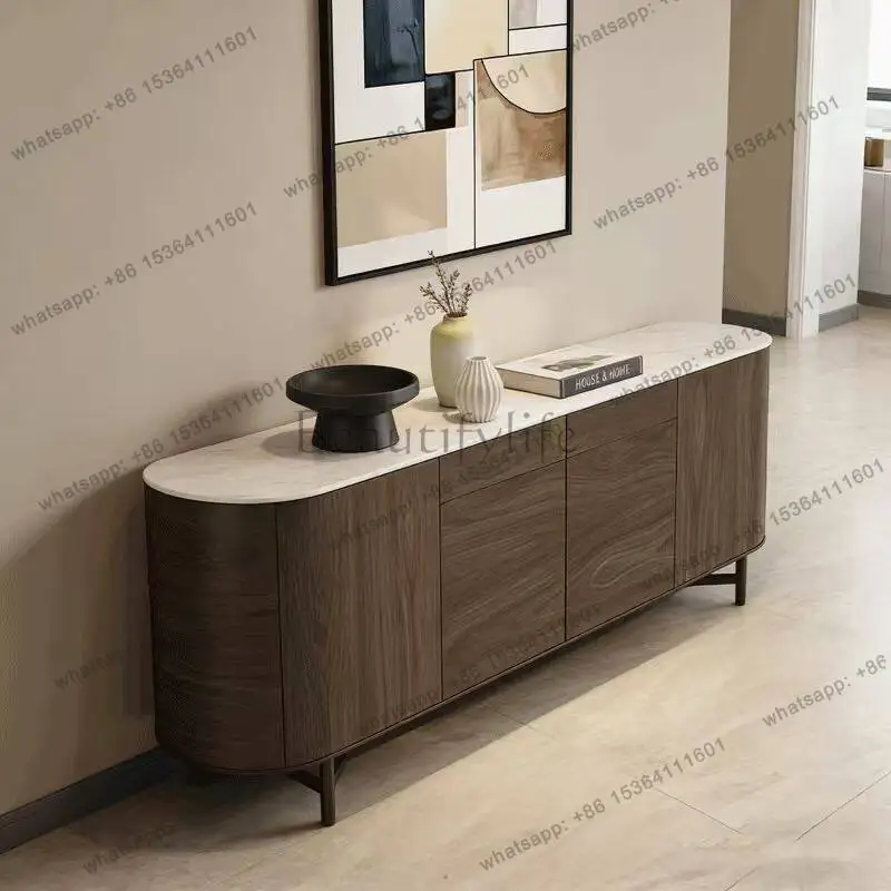 

Italian light luxury dining side cabinet living room storage medium antique storage cabinet