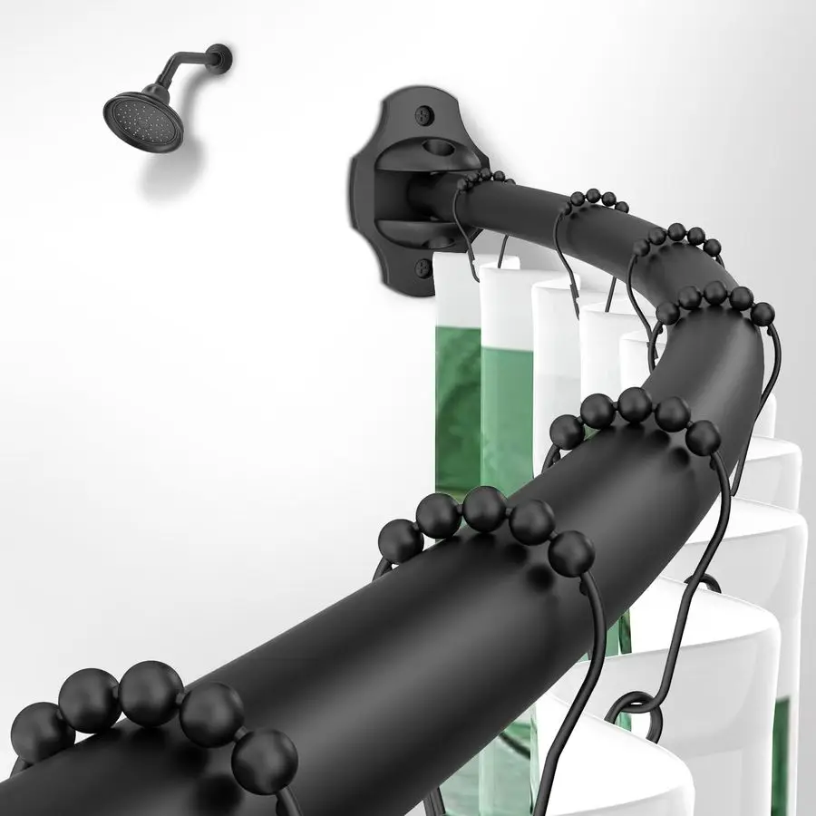 

Shower Curtain Rod, Round 4273 Inches Shower Rods for Bathroom Adjustable, Rounded Bowed Stainless Steel Shower Rods Customized