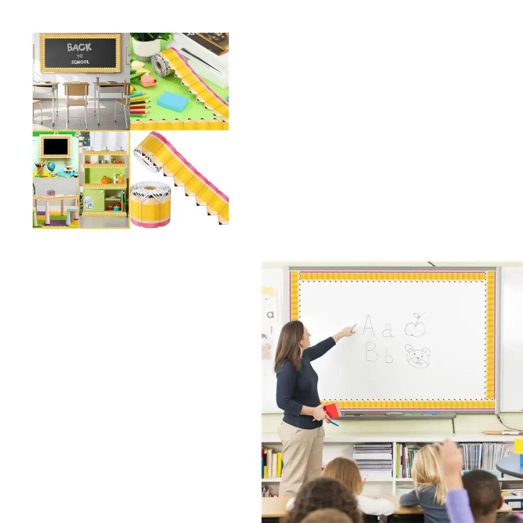  Pencil Pattern Border Trim Wall Sticker 59ft Length for Chalkboard Bulletin Board Notice Board Party Decoration