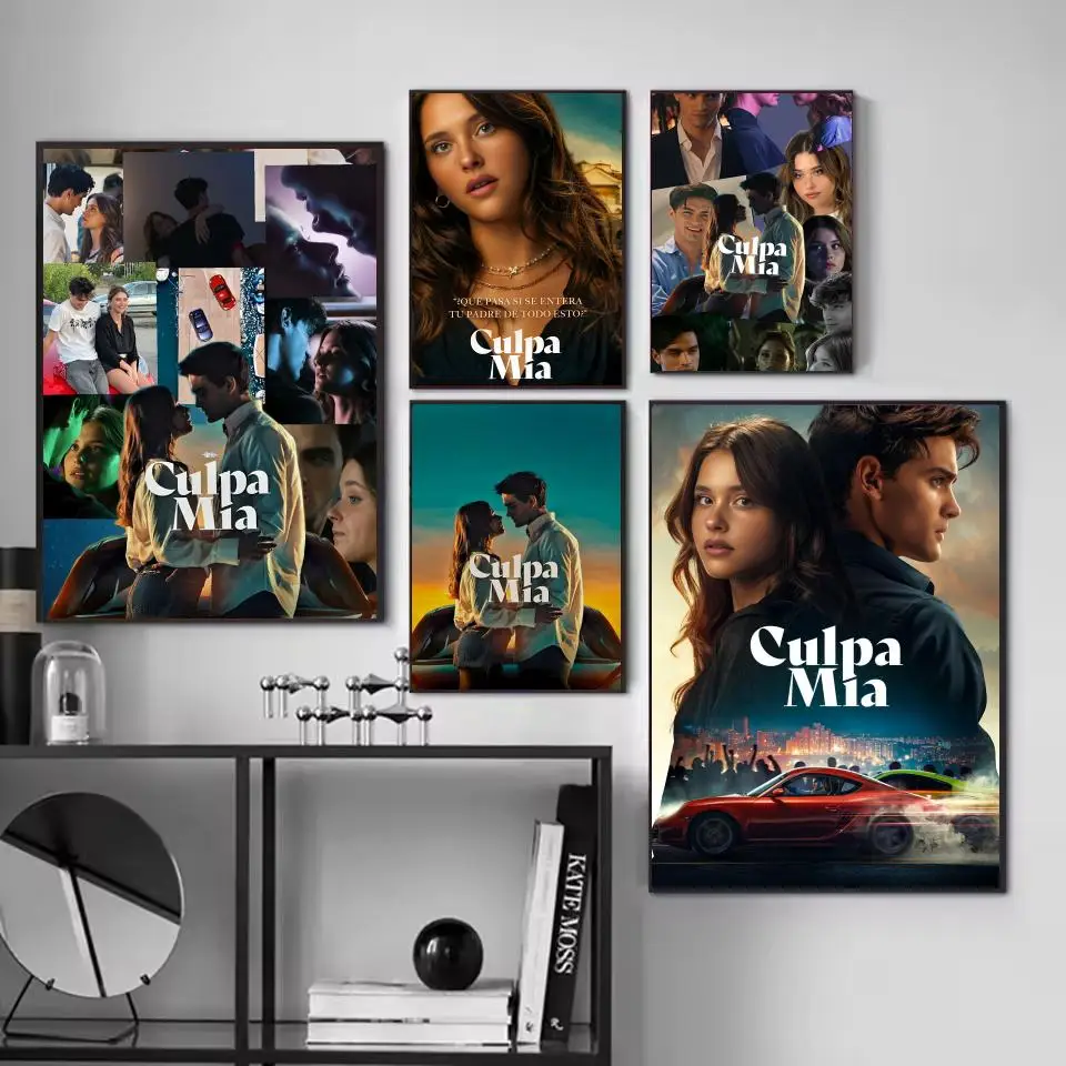 My Fault Culpa Mia لوحة الفيلم الكلاسيكي الخط قماش المشارك: تجعد الحرة للماء دائم جميع الفضاء جدار ديكور