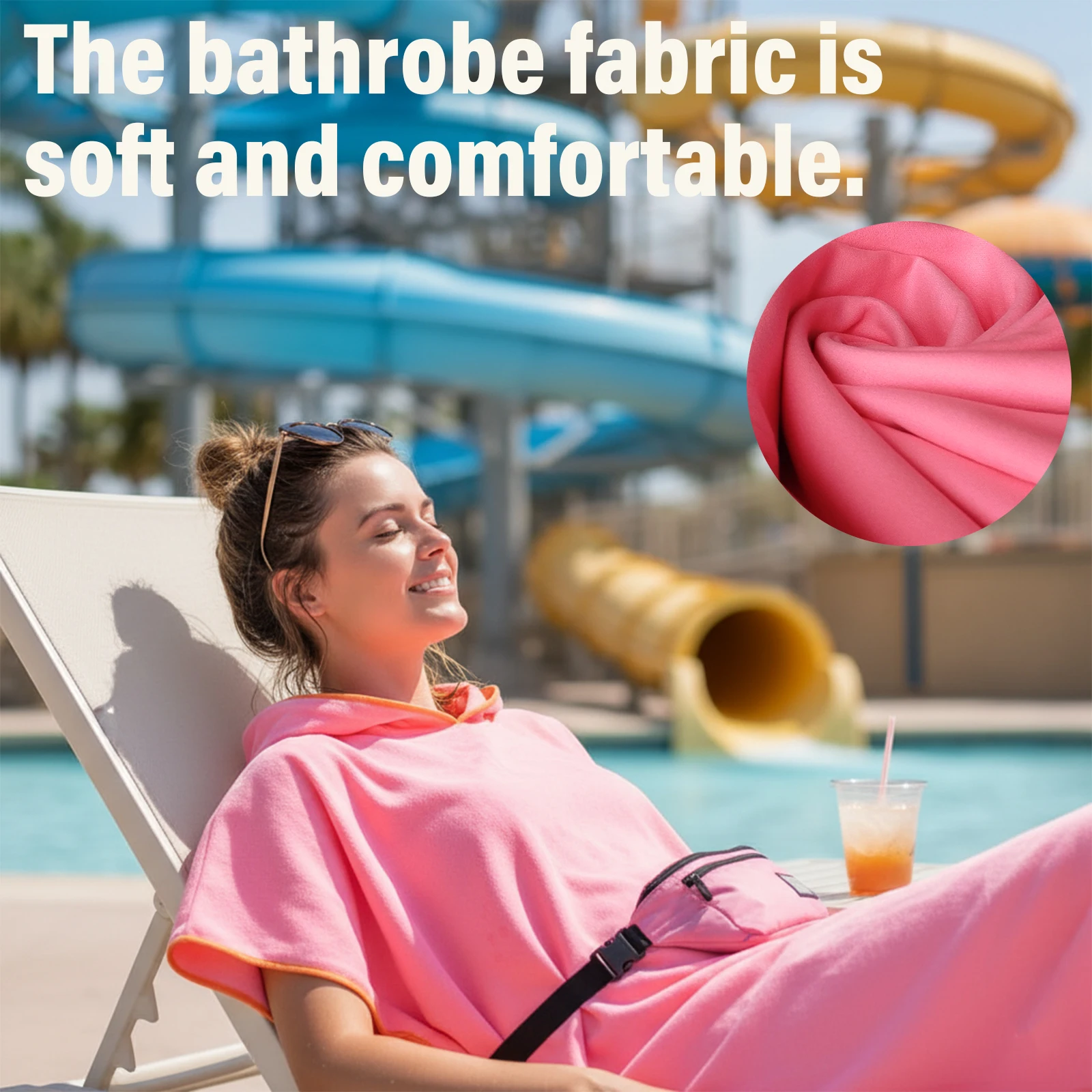 plus Size Quick-Dry Hooded Beach Towel Changing Cape High Absorbency Swim Surf Robe for Easy Carry And Quick Drying