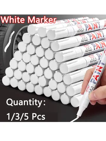 White Marker Pens set Oily Waterproof White Gel Pen DIY Graffiti Sketching Marker Stationery Writing School Supplies brush