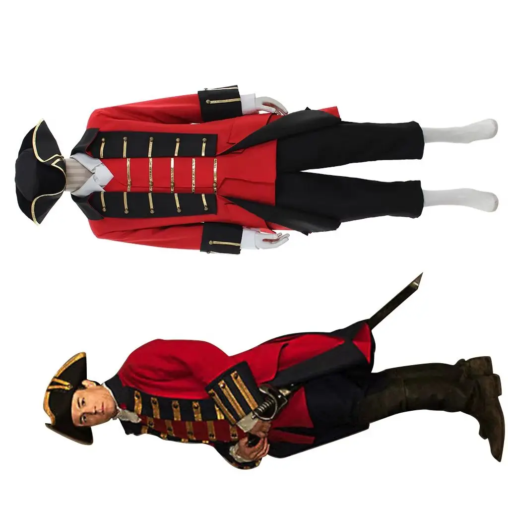 

Jonathan Randall Cosplay TV Outlander Costume Medieval Colonial Military Soldier Uniform Suit Men Carnival Theme Party Outfits