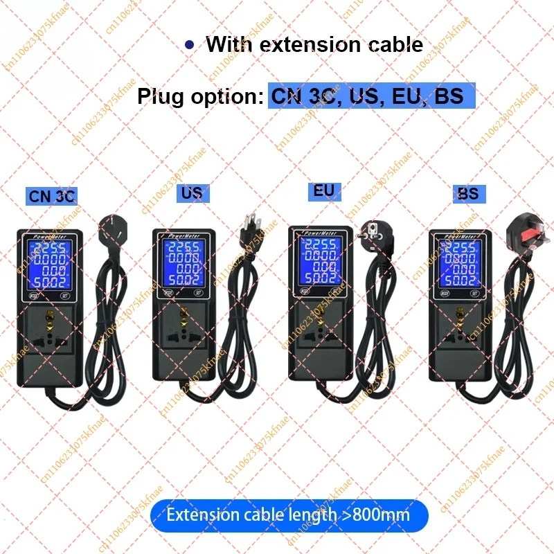 YB39DM Digital Power Monitor Socket - EU/US AC Voltage Current Wattmeter & Kwh Energy Consumption Meter Tester