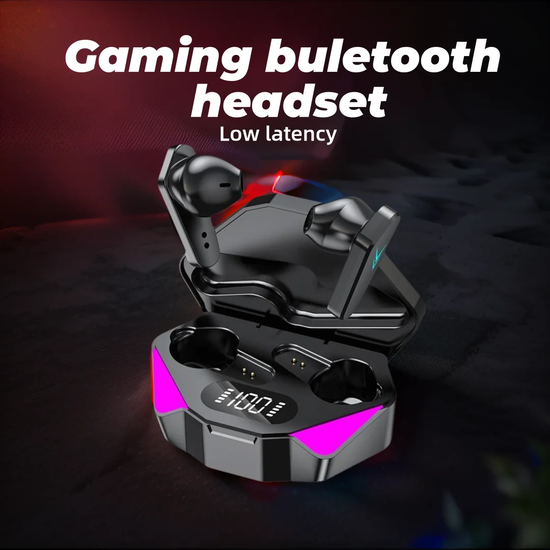 

X15 TWS Wireless Earphones 65Ms Low Latency Gaming Earbuds Nois Cancelling With LED Power 9D Stereo Music HiFi Headset For Gamer
