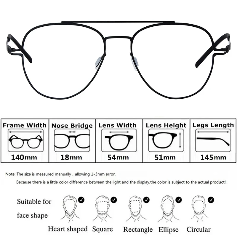 German Brand Screwless Ultralight 7g Eyeglass Men Pilot Round Glasses Frame No Fade Women Fashion Design Handmade Colour Eyewear