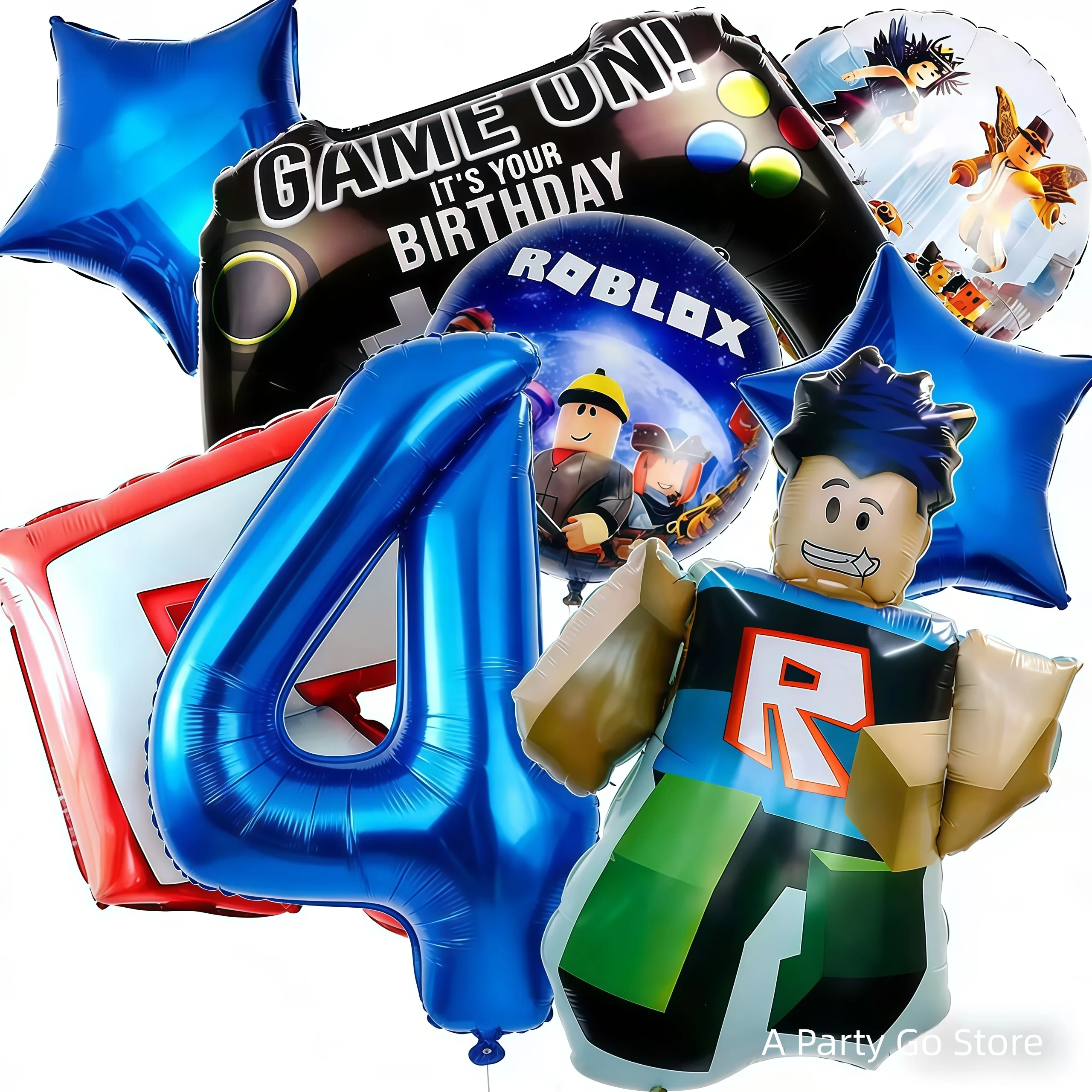 Roblox Ballonnen Cartoon Game Roblox Set Jongensballonnen Cartoon Dubbelzijdig gevormd Verjaardagsfeestje Decor Babyshower Nummer