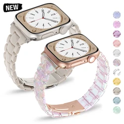 Women Slim Resin Band For Apple Watch 38mm 40 41mm 42 44 45mm Girl Colorful Strap For iWatch Series 9 8 7 6 5 se 4 3 ultra 49mm