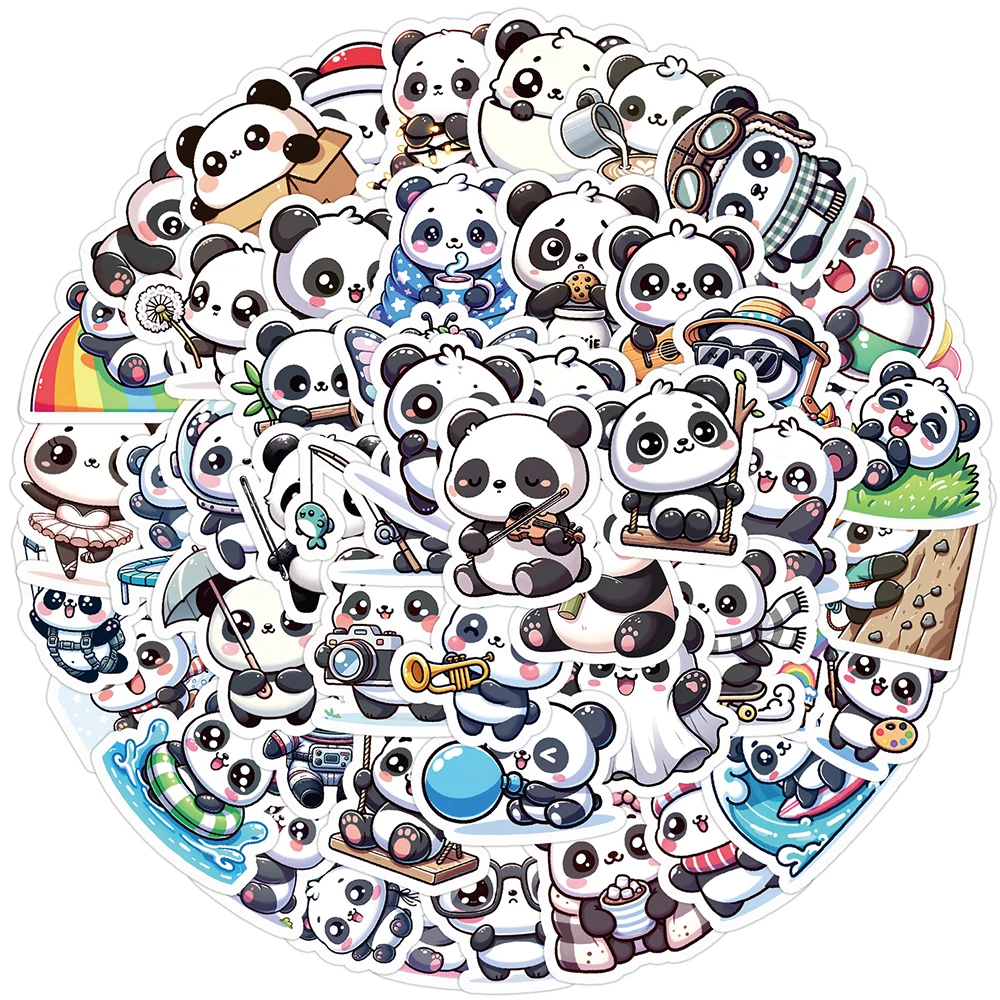 10/30/50pcs Kawaii Cartoon Animal Panda Stickers Cute Anime Style Graffiti Sticker Stationery Scrapbook Phone Decals Decoration
